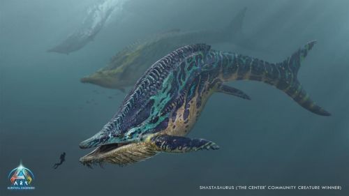 《方舟生存进化》次世代版本新生物“萨斯特鱼龙”概念图首曝，EVO活动持续进行